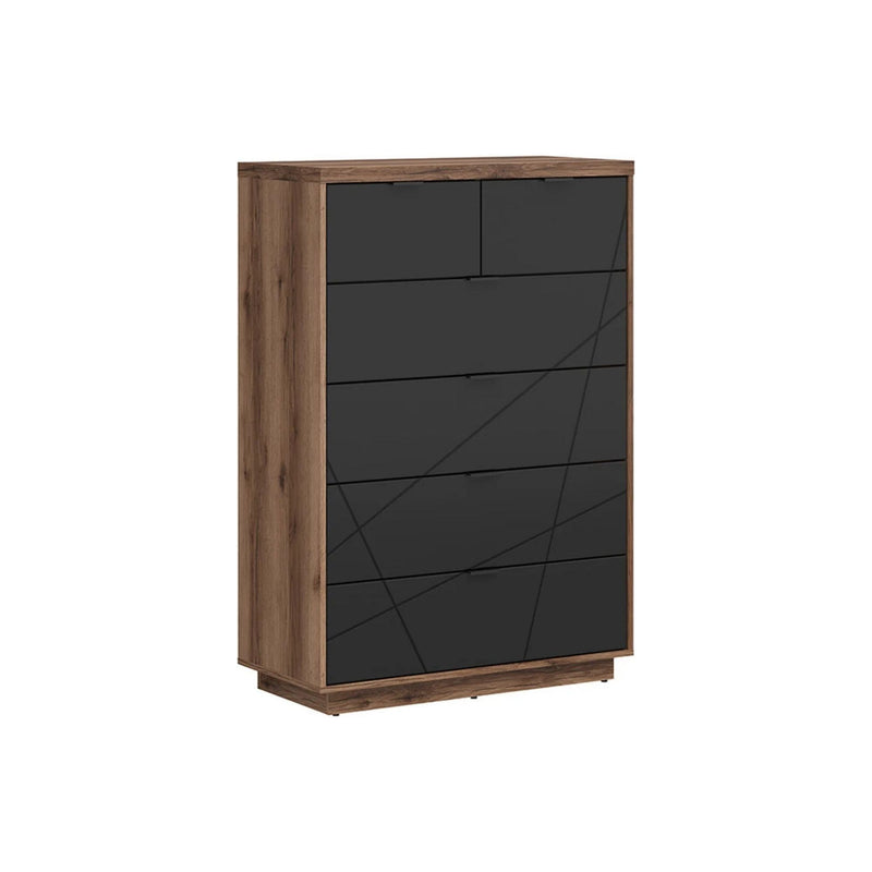 Comoda FORN, nuc/negru mat, PAL, 90x42.5x130.5 cm