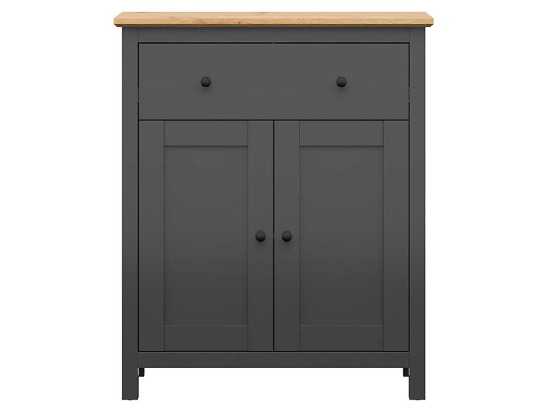 Comoda HESEN, gri grafit/stejar artisan, PAL melaminat, 101x44x121 cm