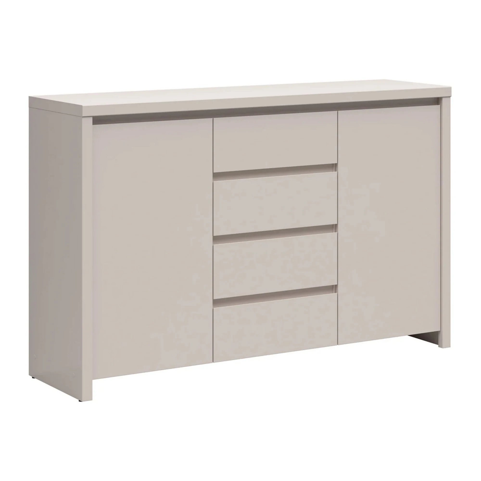 Set dormitor KASPIAN 1, casmir, pat 160x200, dulap cu 5 usi si 2 sertare, 2 noptiere si o comoda