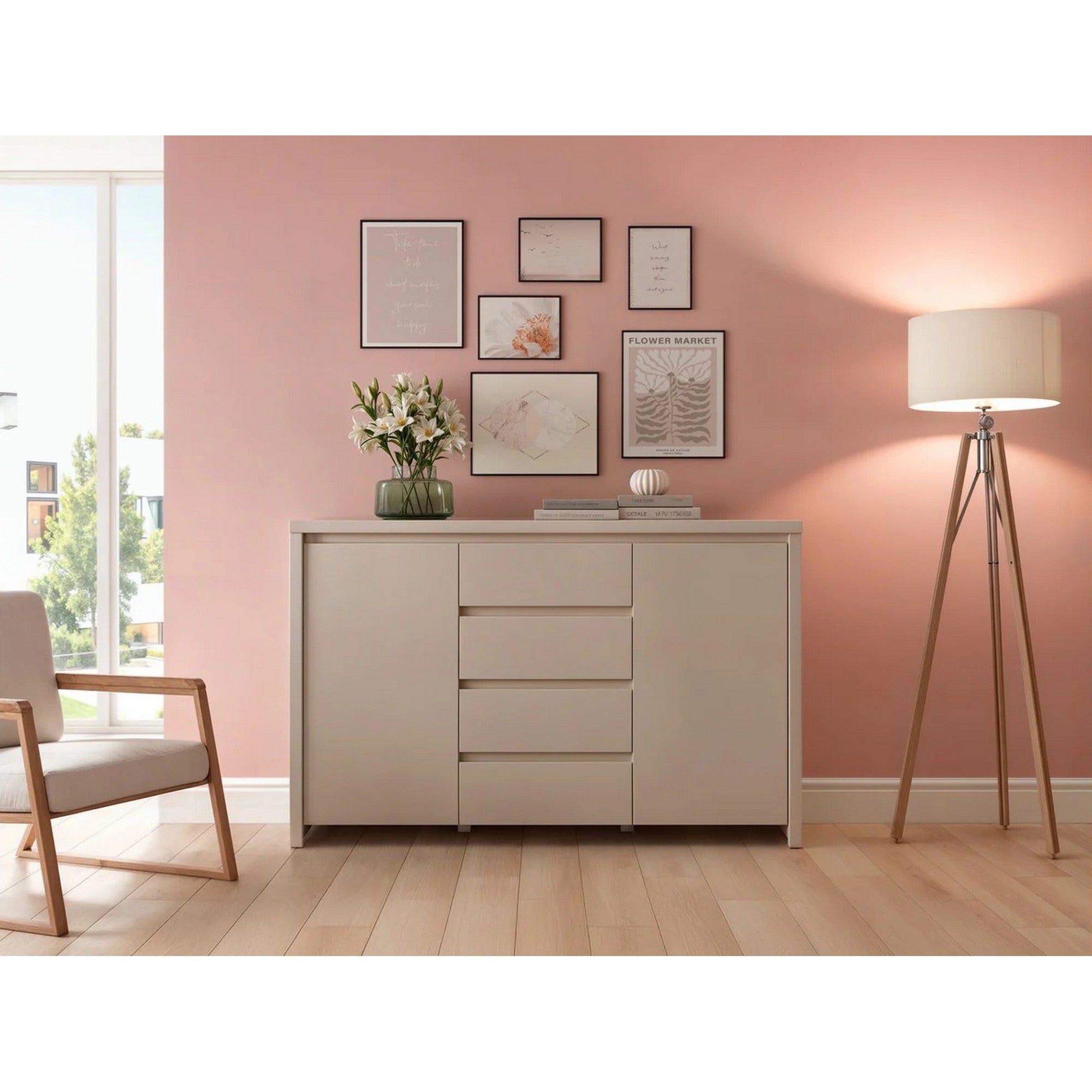 Comoda KASPIAN, casmir, PAL, 144x41x92 cm