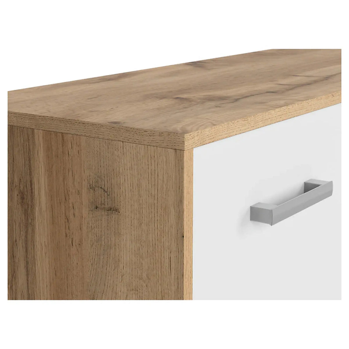 Comoda Matos, stejar wotan/alb, PAL, 119x34x79 cm