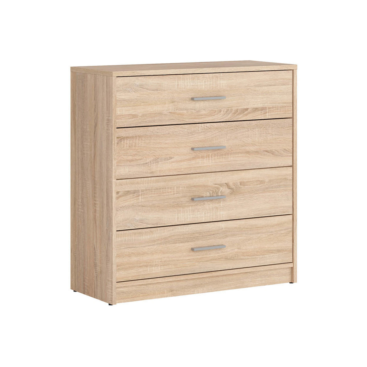 Set dormitor NEPO PLUS, stejar sonoma, pat 140x200, dulap cu 2 usi, 2 comode si noptiera