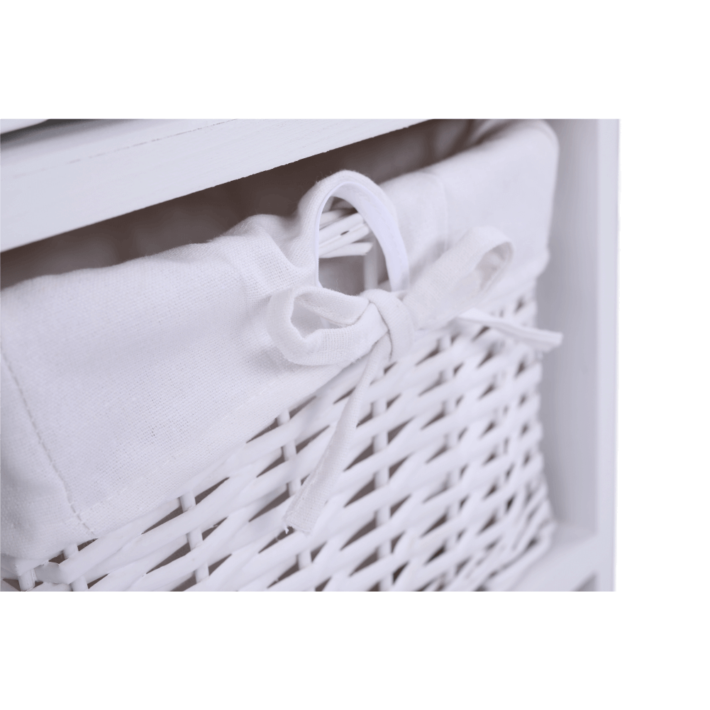 Organizator RAFAELLO 3, lemn/rachita, alb, 36x37x76 cm