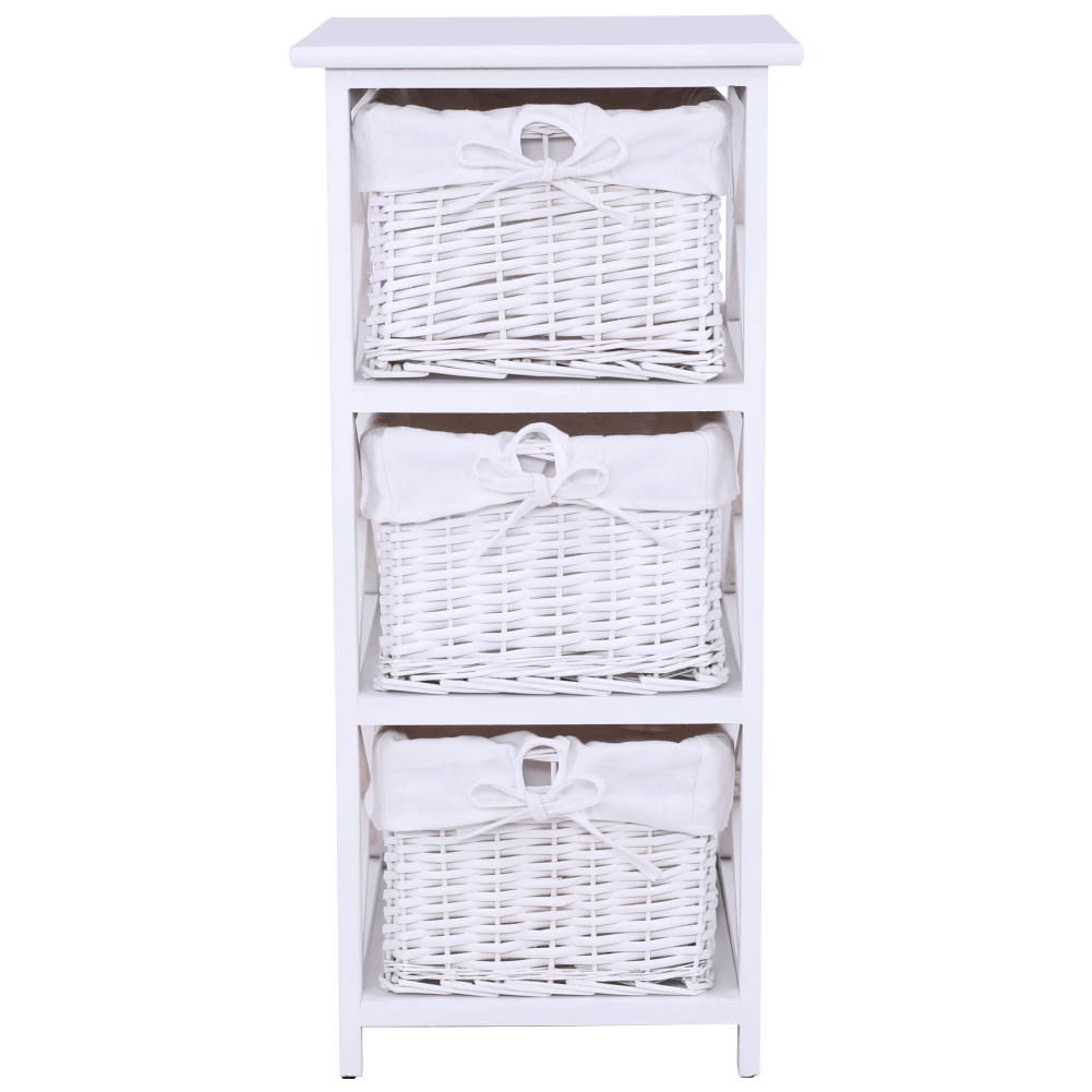 Organizator RAFAELLO 3, lemn/rachita, alb, 36x37x76 cm
