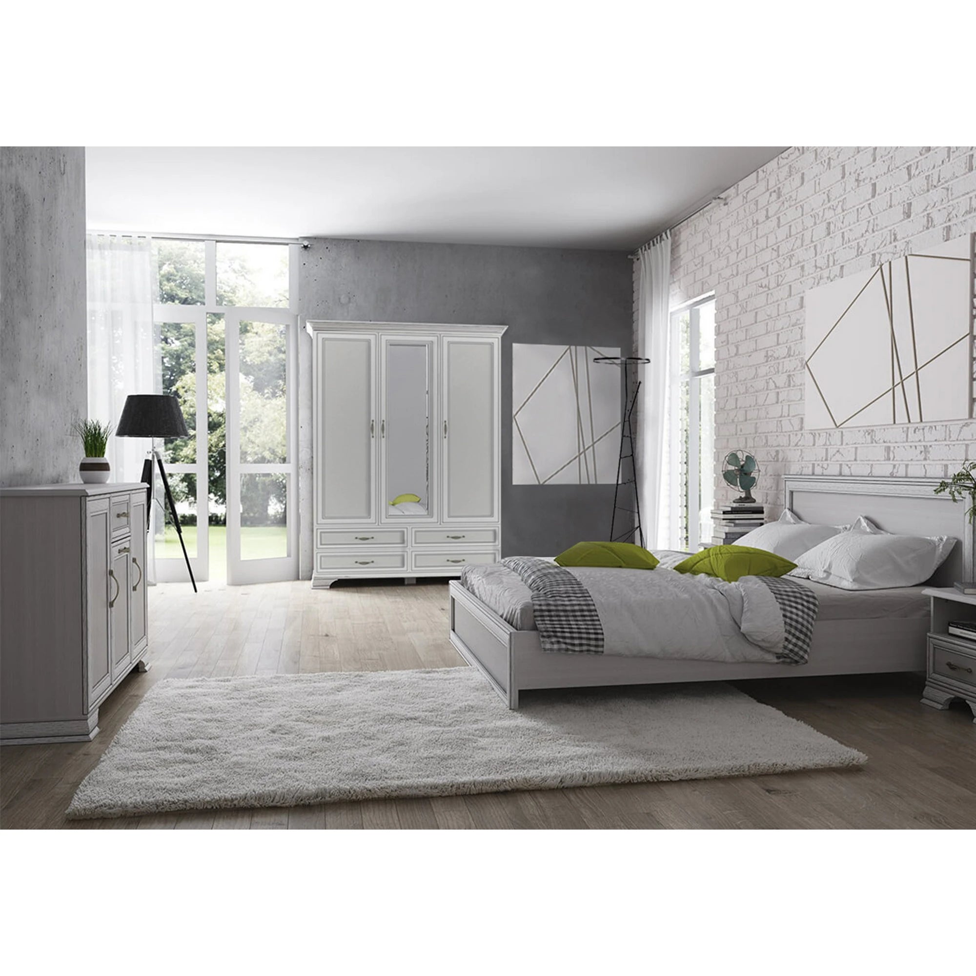 Comoda TIFFANY, crem, PAL, 139x37x90 cm