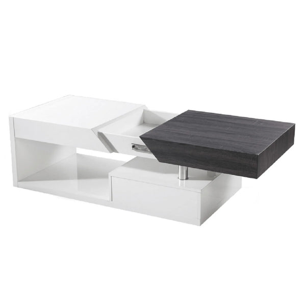Masuta de cafea MELIDA, alb/gri, 120x60x43 cm