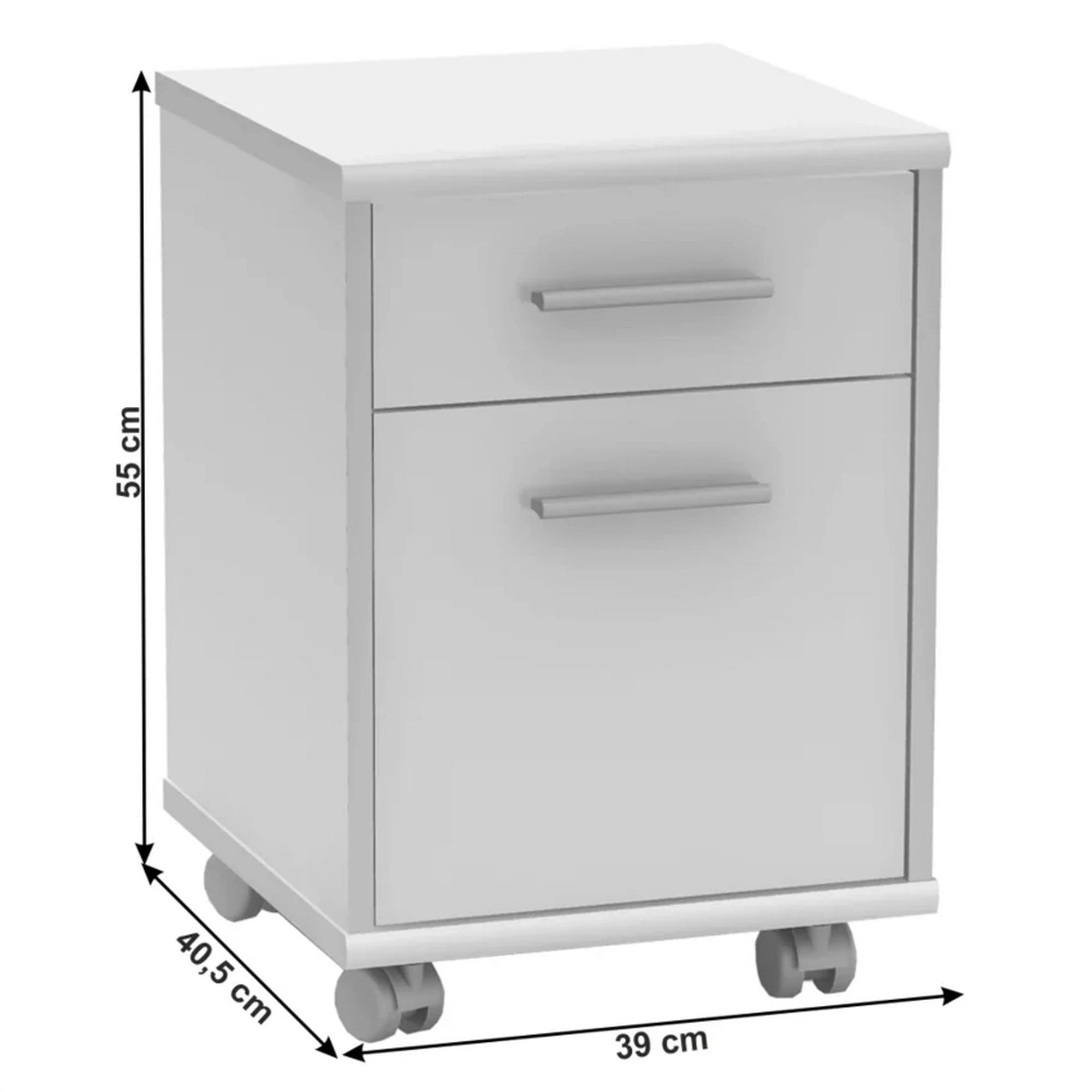 Noptiera JOHAN 2 NEW 07, alb, DTD laminat, 39x41x55 cm
