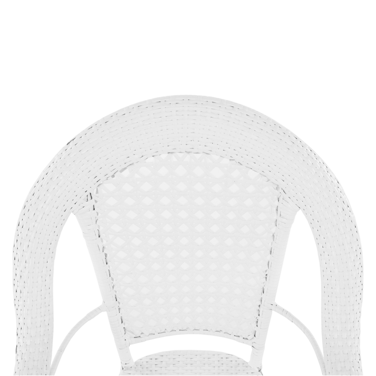 Set gradina KOVEN, alb, ratan sintetic/sticla temperata/otel, cu masuta si 4 scaune