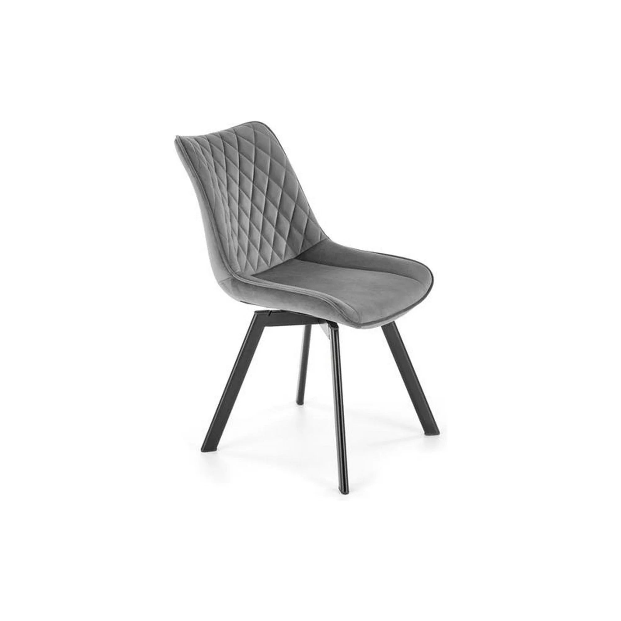 Scaun tapitat K520, gri/negru, stofa catifelata, rotativ, 45x63x80 cm