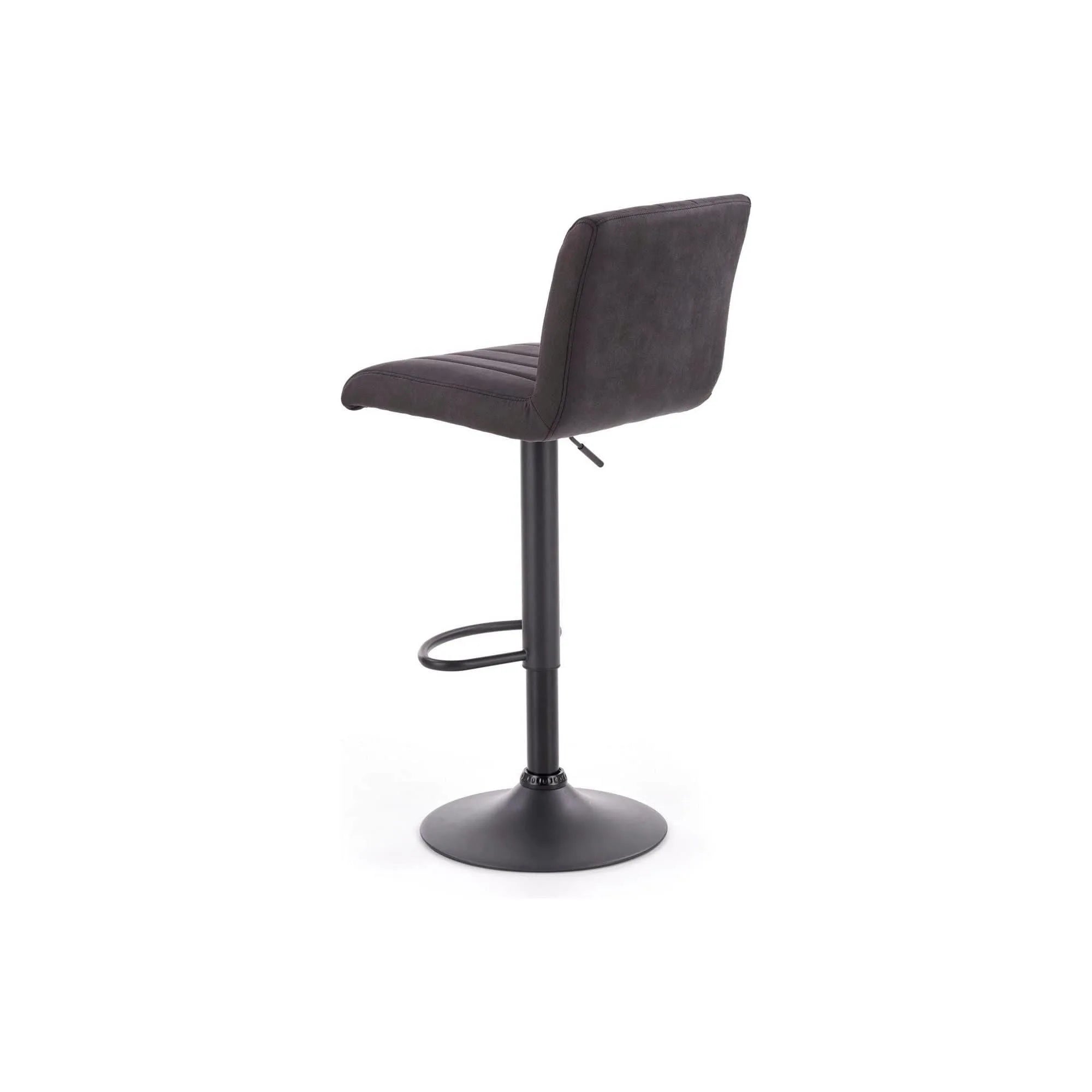 Scaun bar H89, gri inchis, piele ecologica/otel, 41x48x88/108 cm