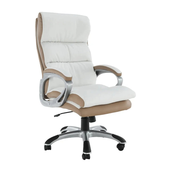 Scaun birou KOLO, alb/maro, piele ecologica, 66x77x112/120 cm