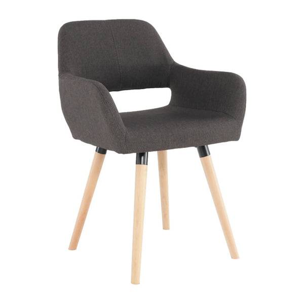 Scaun GODRIC, maro inchis, stofa clasica/lemn, 56x57x78 cm
