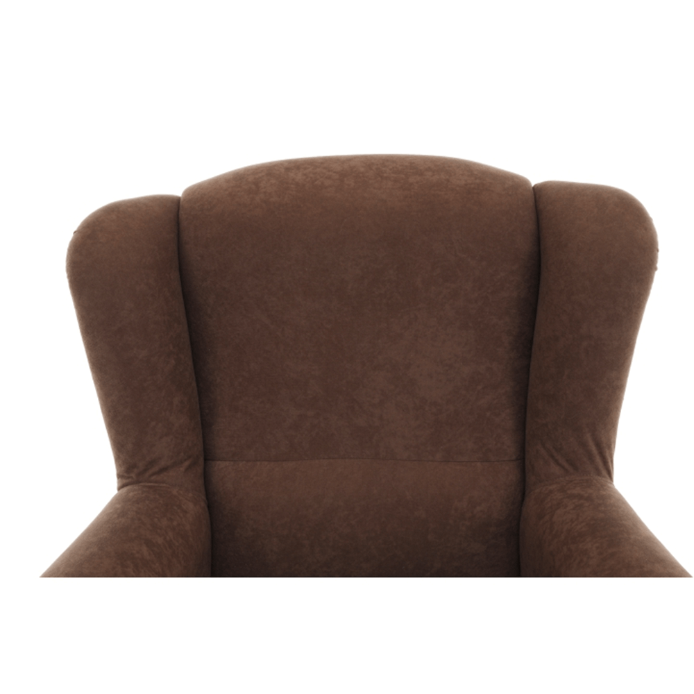 Fotoliu CHARLOT, maro/fag, stofa catifelata/lemn, 86x72x105 cm