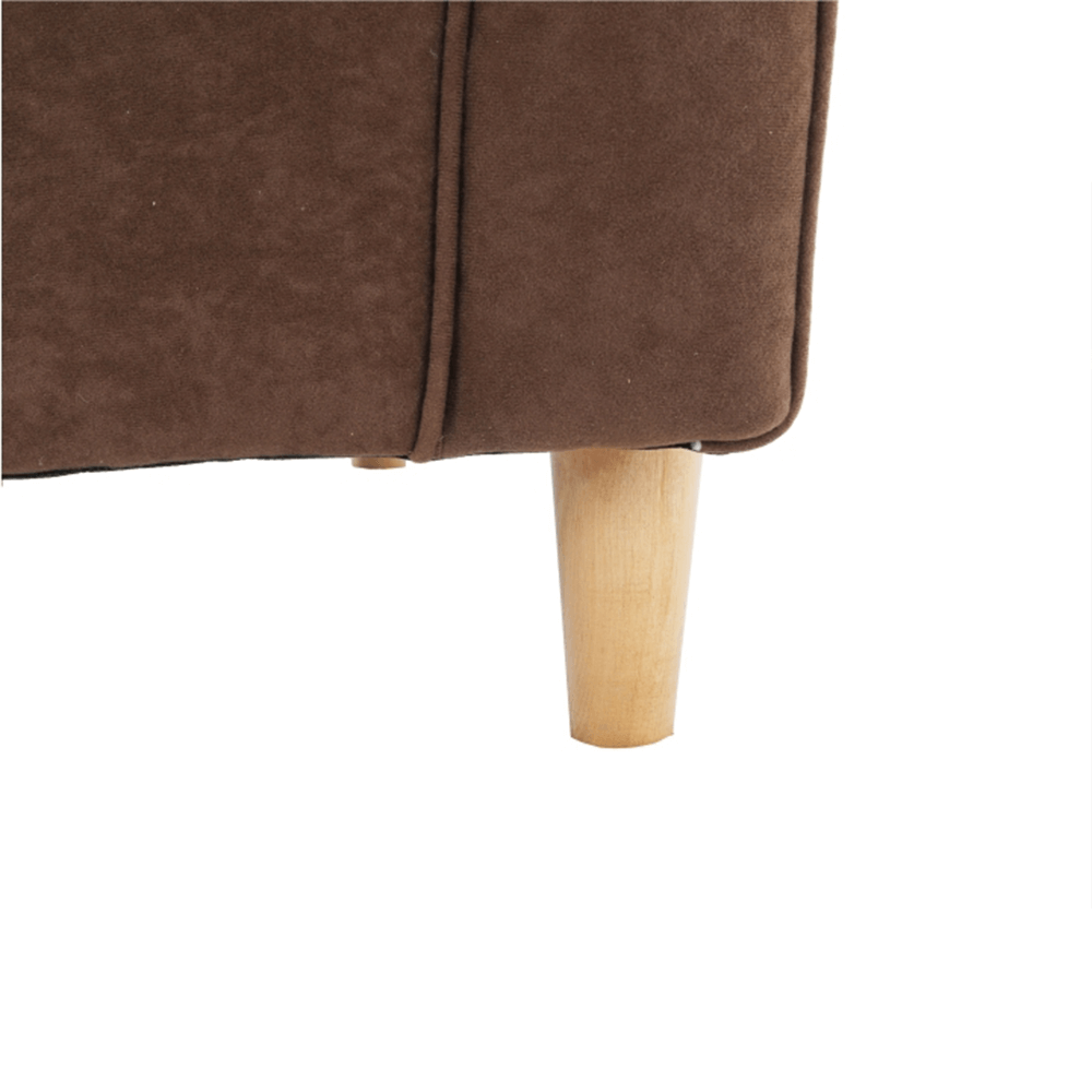 Fotoliu CHARLOT, maro/fag, stofa catifelata/lemn, 86x72x105 cm
