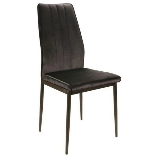 Scaun ATOM, negru, stofa catifelata/metal, 44x39x93 cm