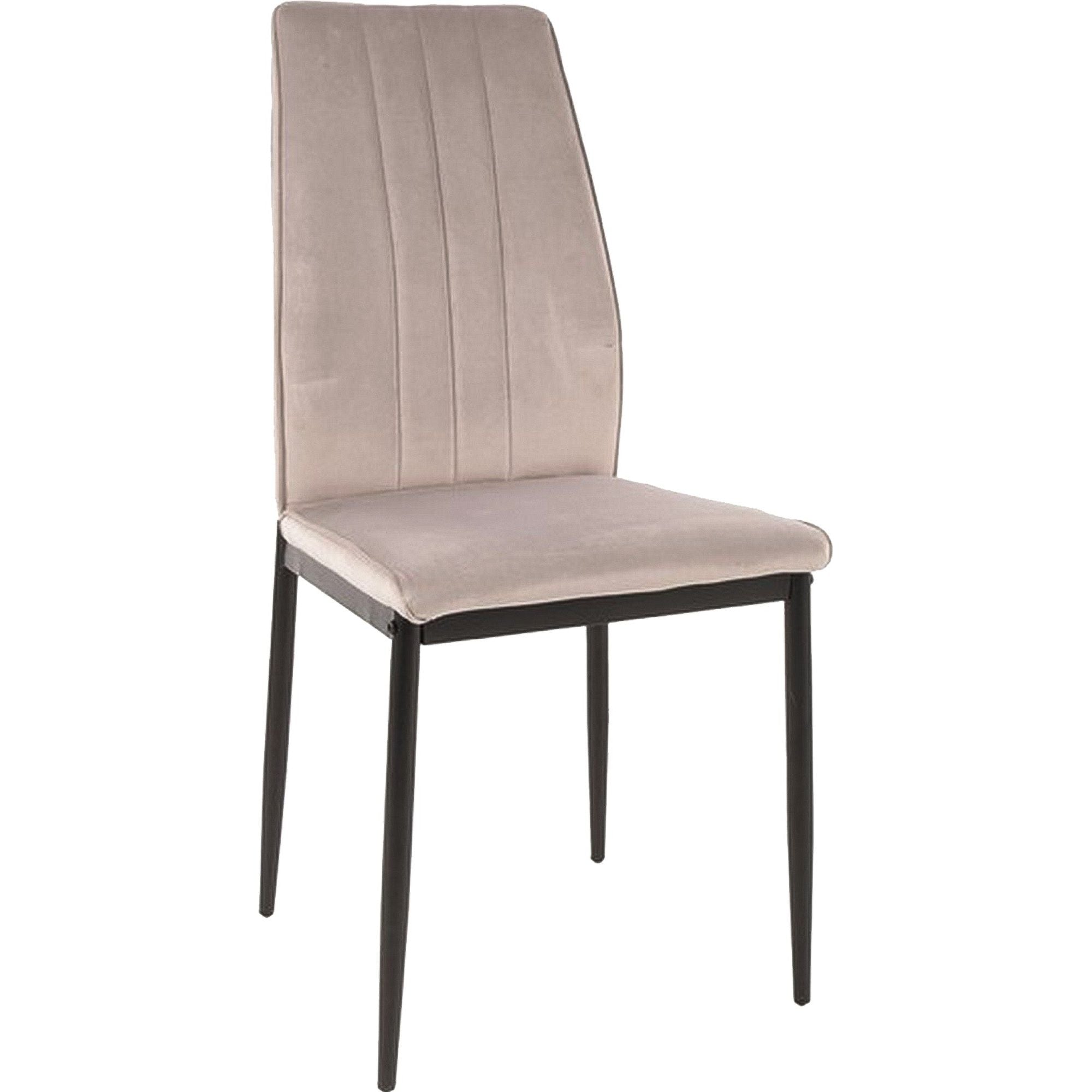 Scaun ATOM, gri deschis/negru, stofa catifelata/metal, 44x39x93 cm