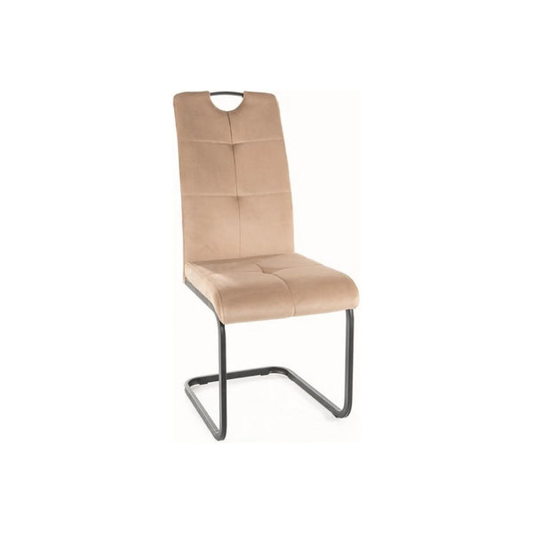 Scaun AXO, bej/negru, stofa catifelata/metal, 43x47x101 cm