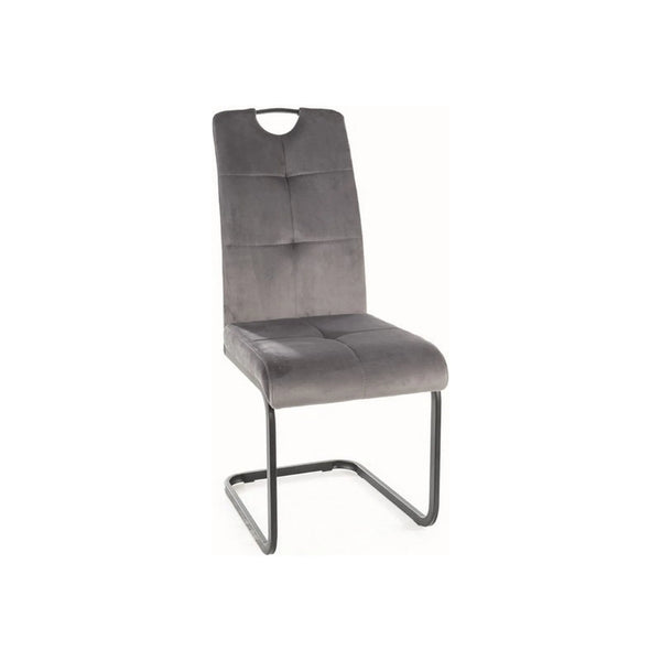 Scaun AXO, gri/negru, stofa catifelata/metal, 43x47x101 cm