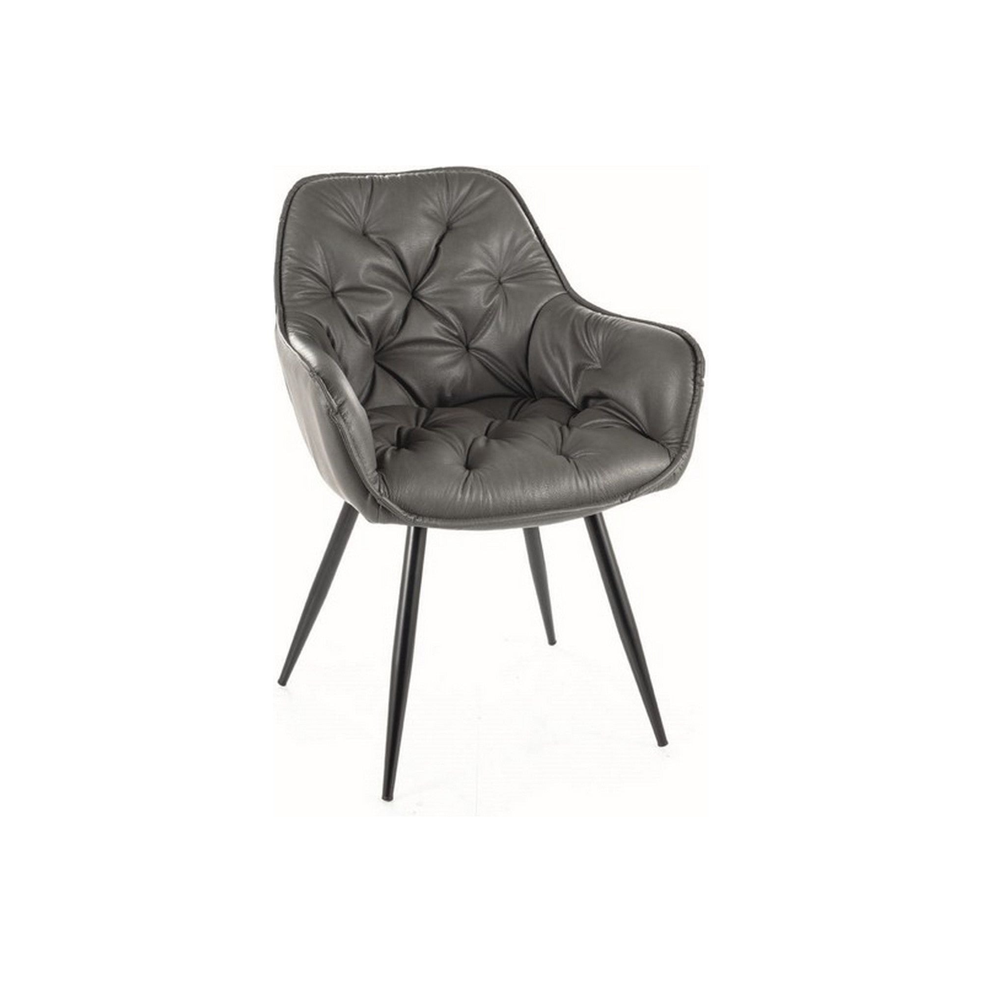 Scaun CHERRY, gri/negru, piele ecologica/metal, 45x44x83 cm