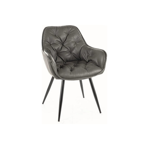 Scaun CHERRY, gri/negru, piele ecologica/metal, 45x44x83 cm