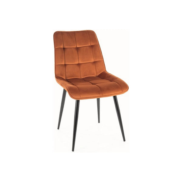 Scaun CHIC, caramiziu/negru, stofa catifelata/metal, 50x43x88 cm