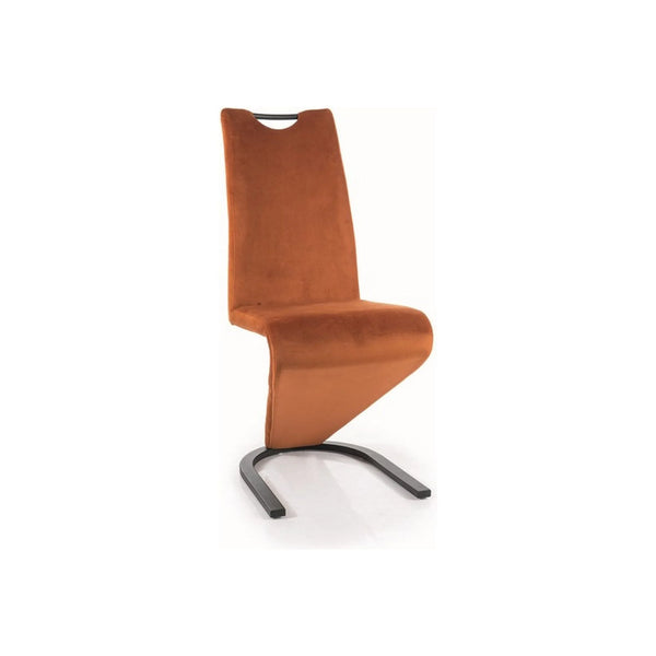 Scaun H090, caramiziu/negru, stofa catifelata/metal, 43x45x102 cm