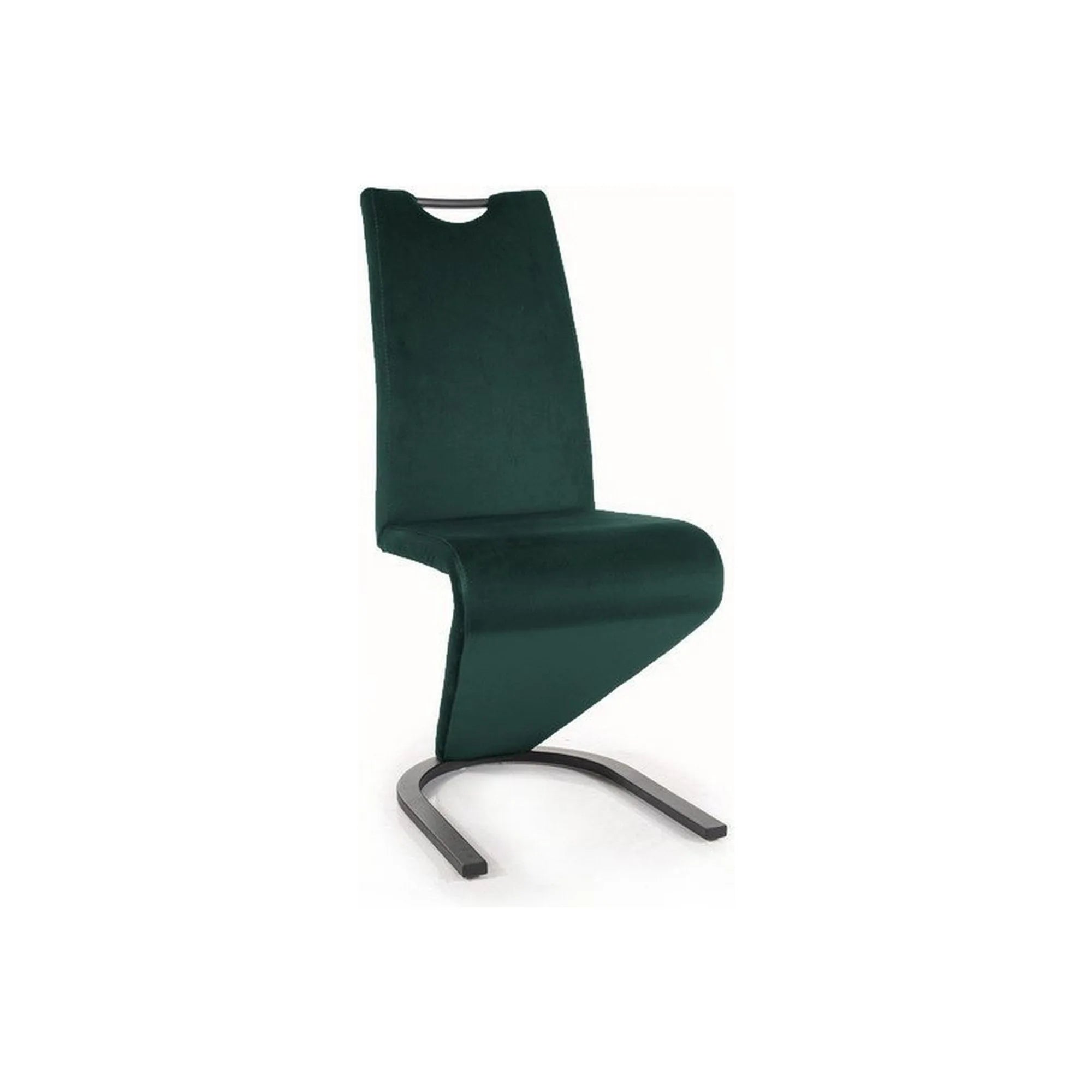 Scaun H090, verde/negru, stofa catifelata/metal, 43x45x102 cm