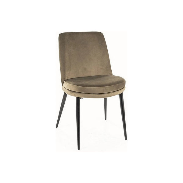 Scaun KAYLA, verde maslin/negru, stofa catifelata/metal, 49x46x84 cm