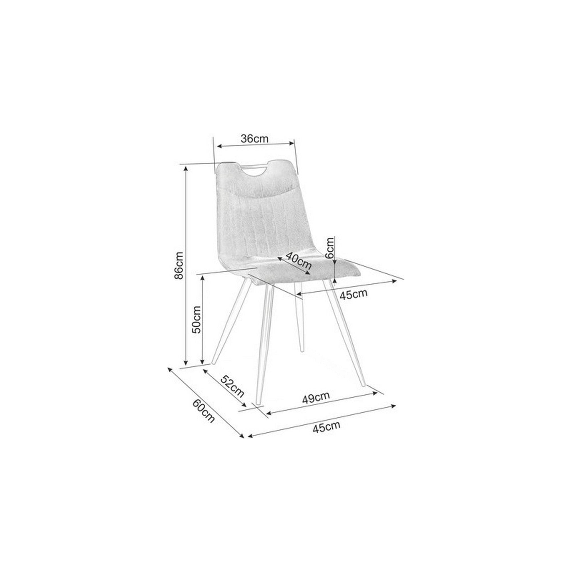 Scaun ORFE, gri/negru, stofa raiata/metal, 45x40x86 cm