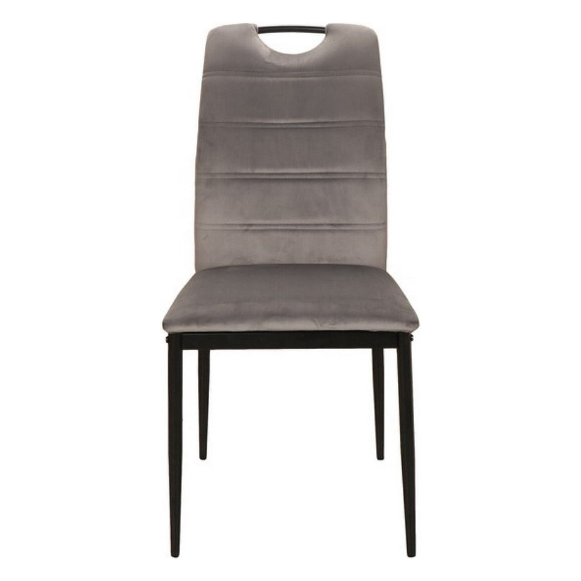 Scaun RIP, gri/negru, stofa catifelata/metal, 44x38x92 cm