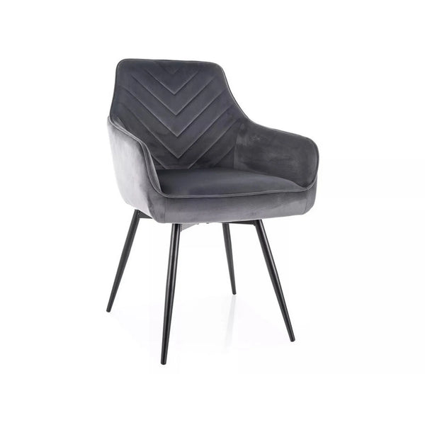 Scaun SERVIO, gri - Bluvel 14, stofa catifelata/metal, 55x58x88 cm