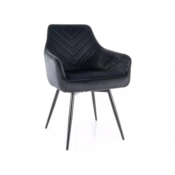 Scaun SERVIO, negru - Bluvel 19, stofa catifelata/metal, 55x58x88 cm