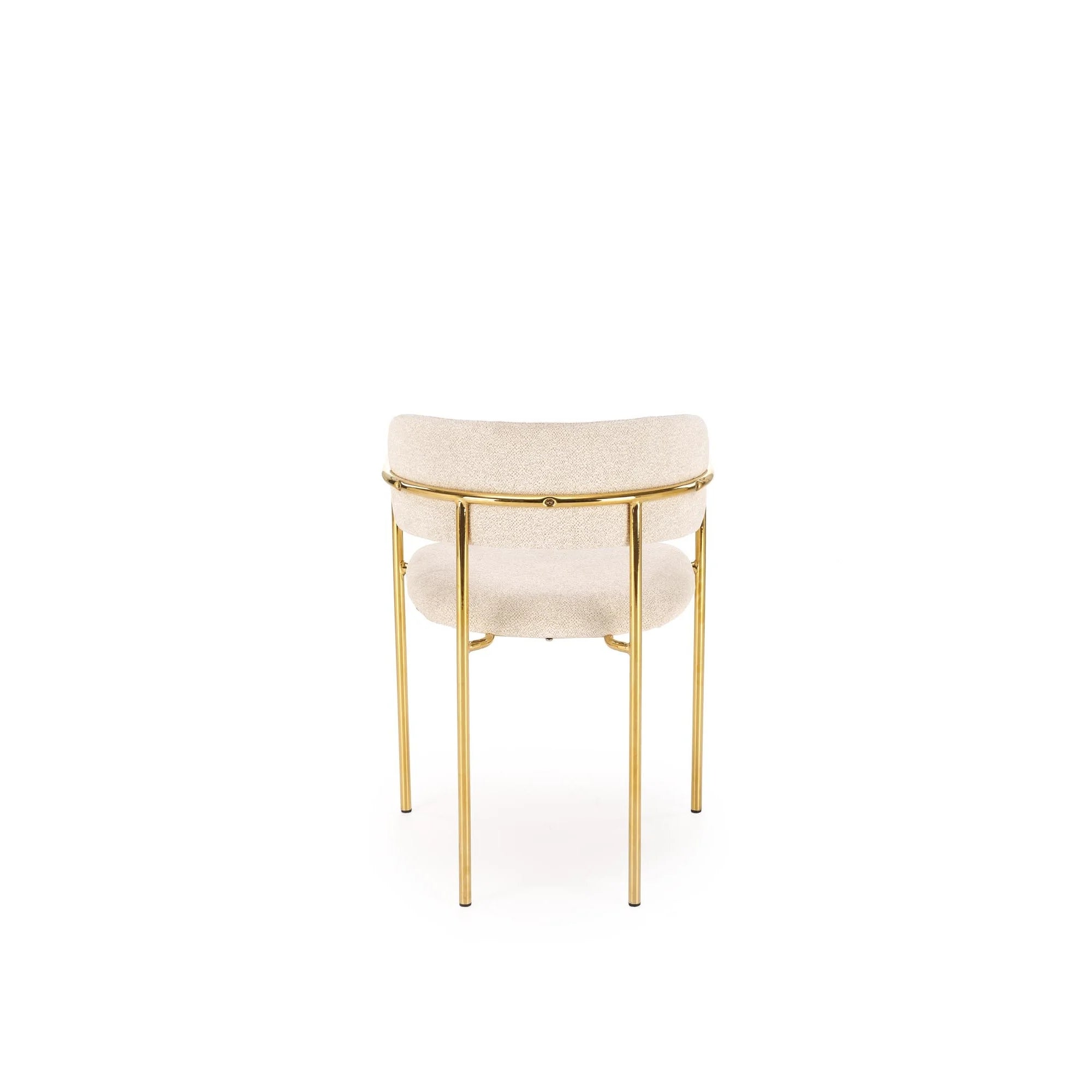 Scaun K537, crem/auriu, stofa clasica/metal, 54x56x76 cm