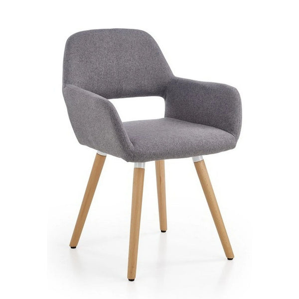 Scaun K283, gri/stejar, stofa clasica/lemn, 56x56x80 cm