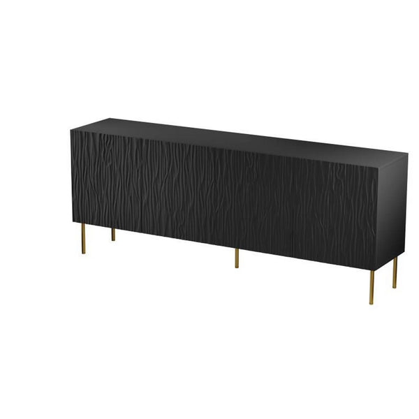 Comoda JUNGLE, negru/auriu, PAL laminat, 190x42x75 cm