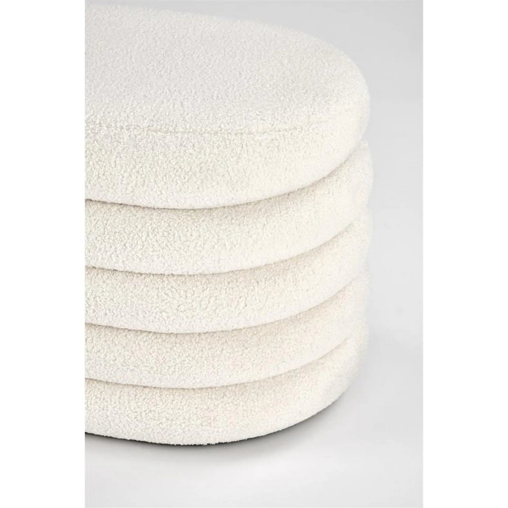 Bancheta BLISS, stofa buclata crem, 105x42x42 cm