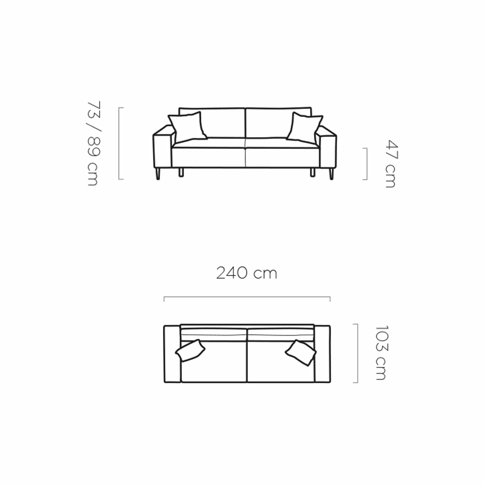 Canapea extensibila MATANO, personalizabil materiale gama Premium, lada depozitare, 240x103x89 cm