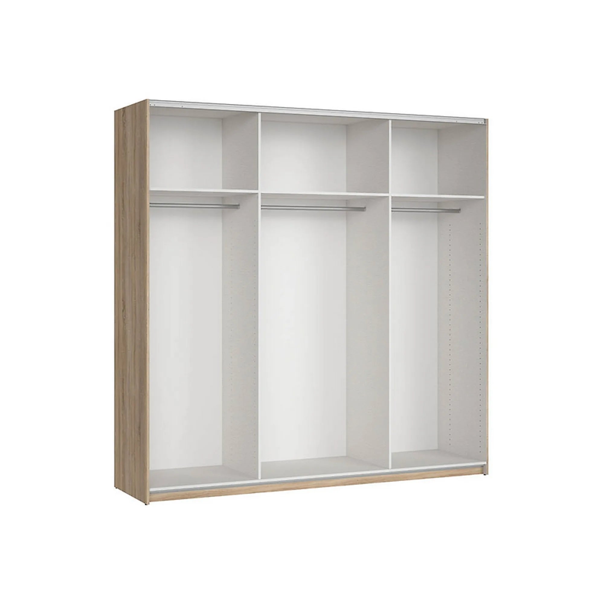 Dressing COLIN, alb lucios/stejar sonoma, PAL, cu 2 usi, 220x60x219 cm