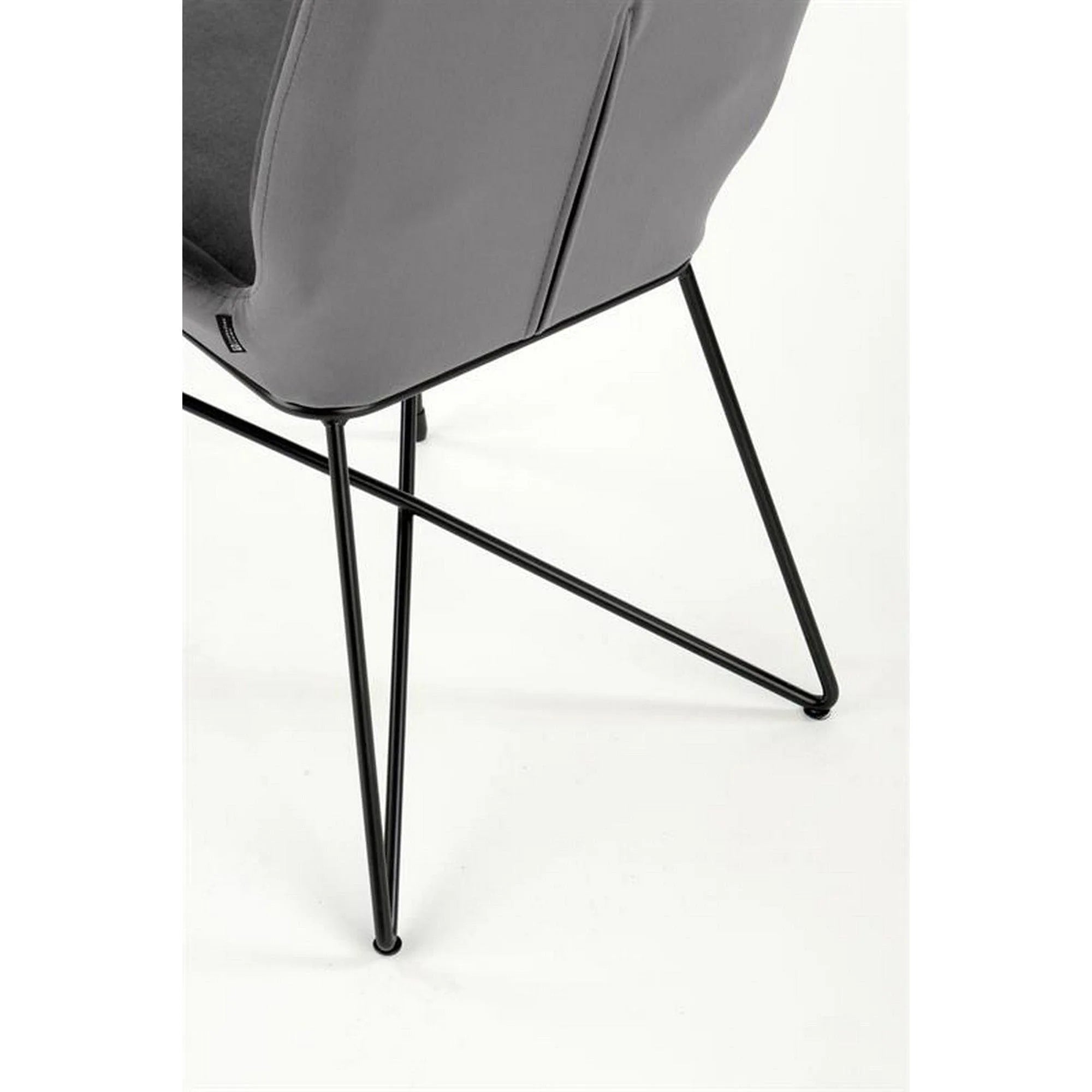 Scaun K454, gri/negru, stofa catifelata/metal, 46x55x83 CM
