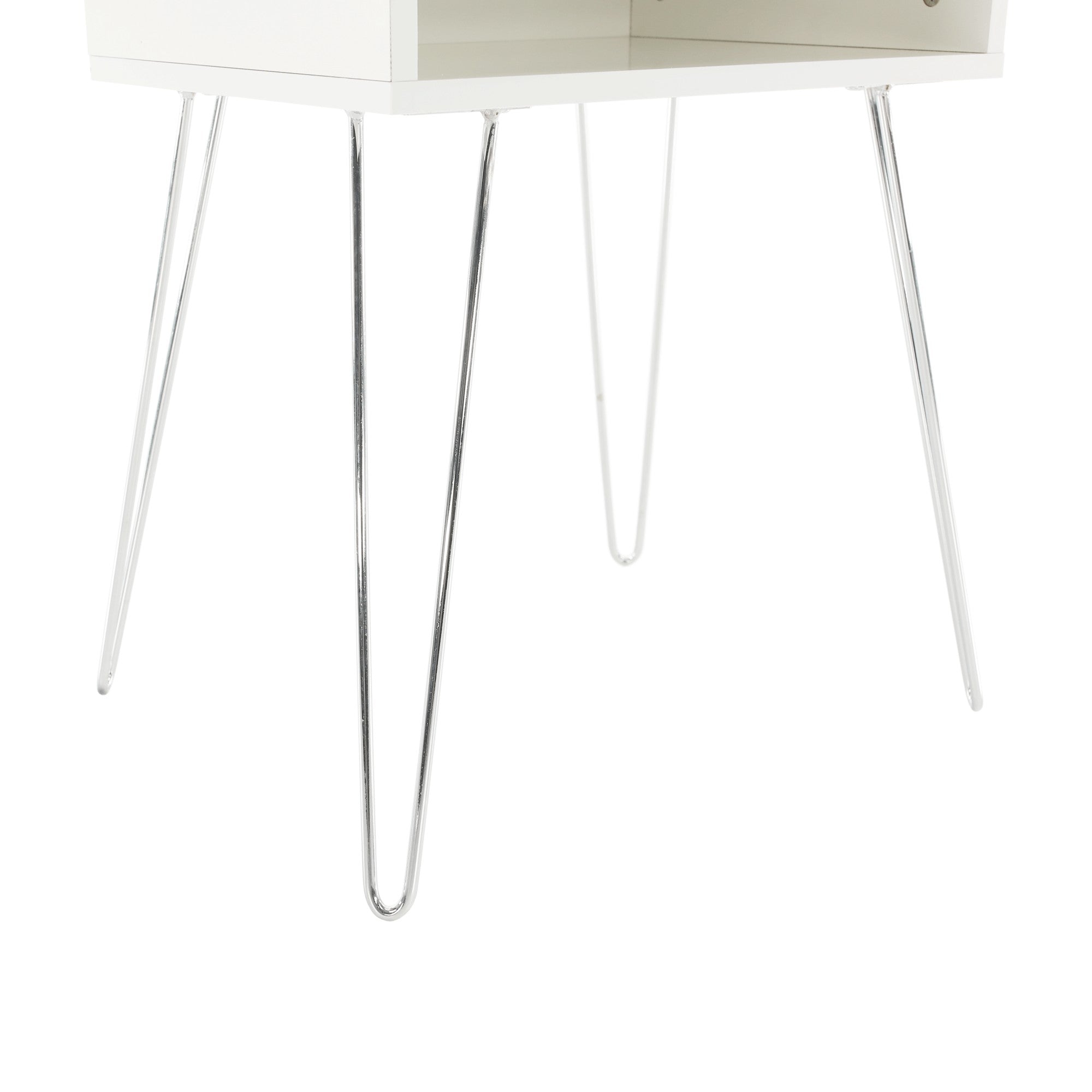Noptiera LAMEJ, alb, metal, 45x34x58 cm