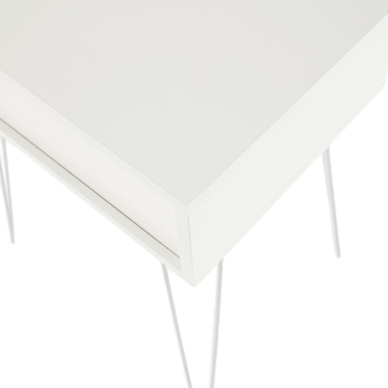 Masuta LAMEJ, alb laminat/metal, 45x35x58 cm