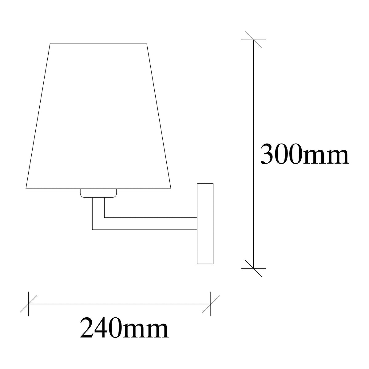 Lampa perete 4654, negru/auriu, metal/material textil, 18x24x30 cm