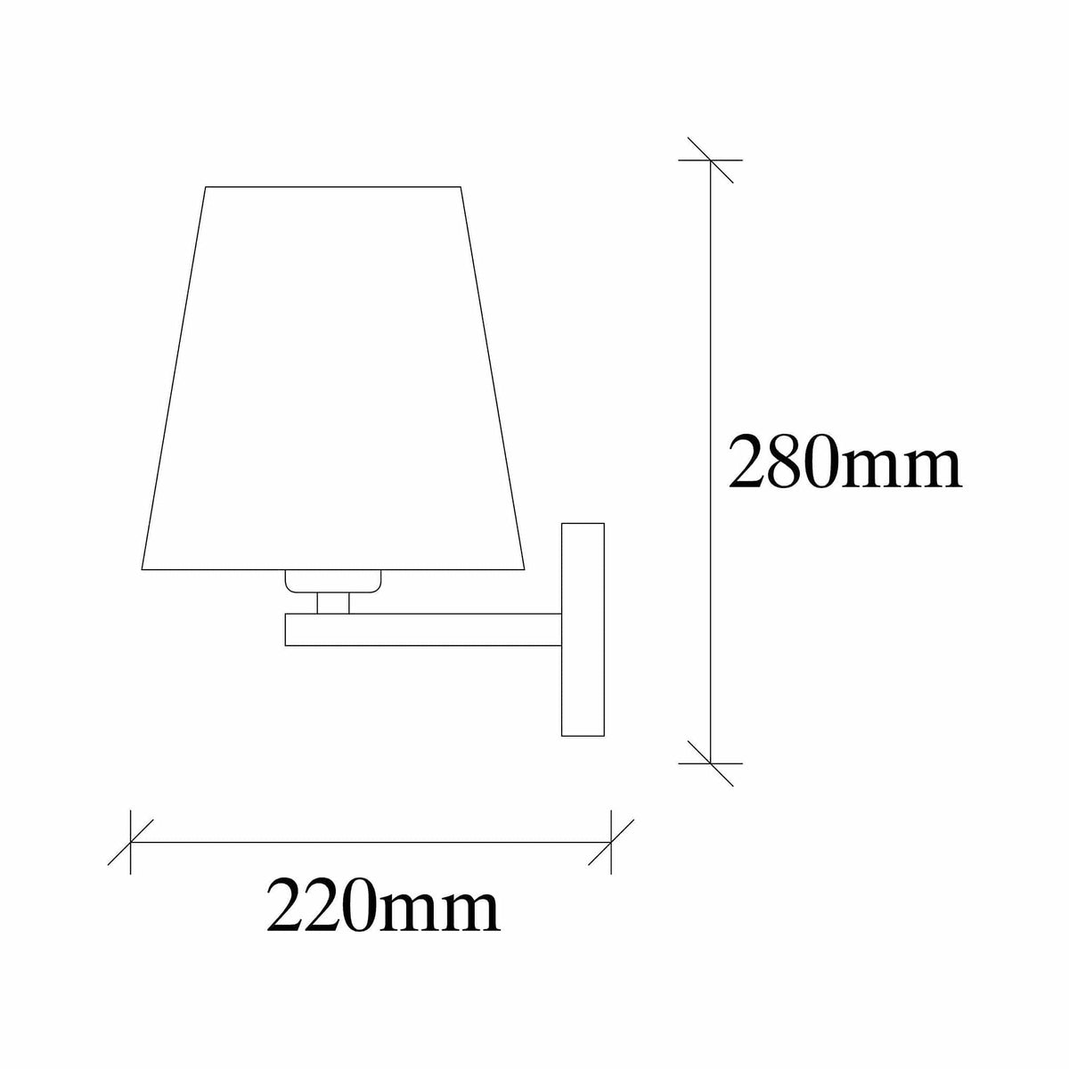 Lampa perete 4664, negru, metal/material textil, 18x22x28 cm