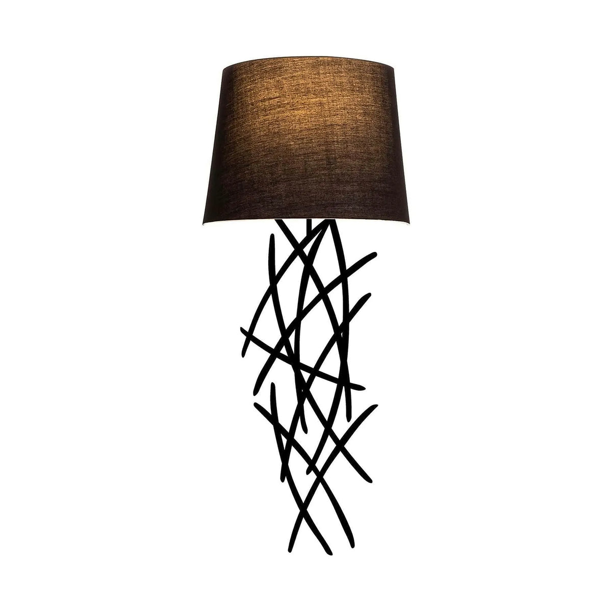 Lampa perete ASAF-6984, negru, metal/material textil, 28x15x72 cm
