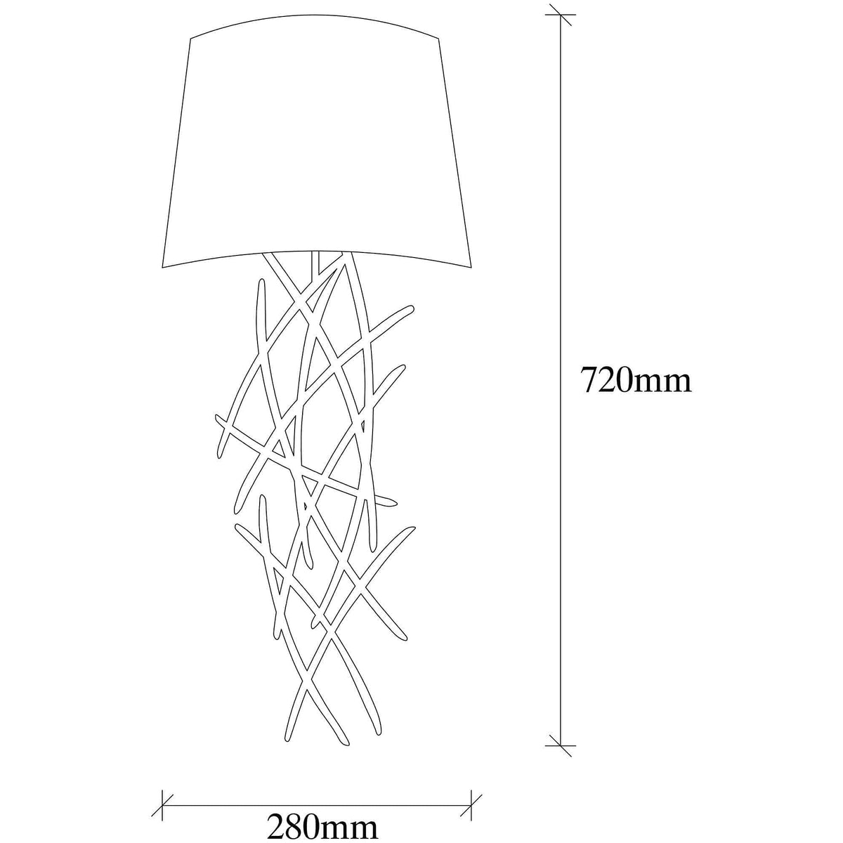 Lampa perete ASAF-6984, negru, metal/material textil, 28x15x72 cm
