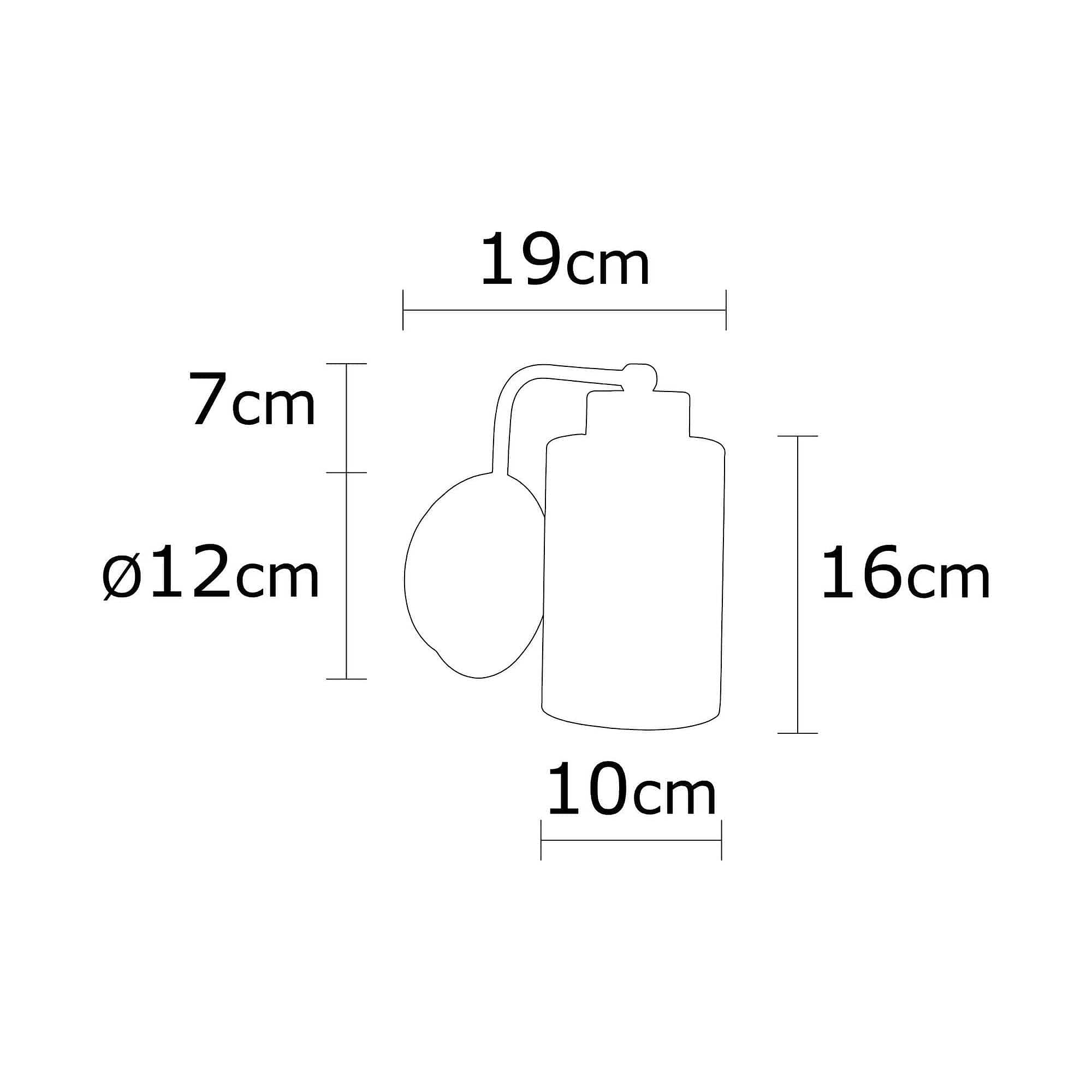 Lampa perete BALCOVA N-340, crom/alb, metal/sticla, 10x19x19 cm