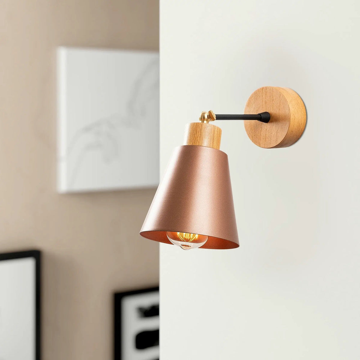 Lampa perete MANAVGAT N-612, roz auriu, metal, 14x25 cm