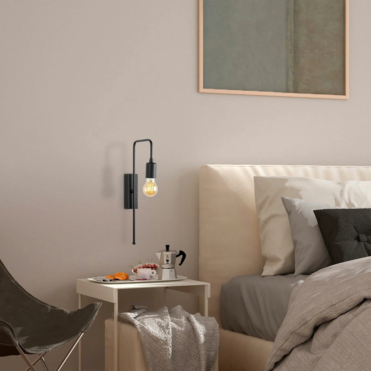 Lampa perete MUM-3502, negru, metal, 6x22x42 cm