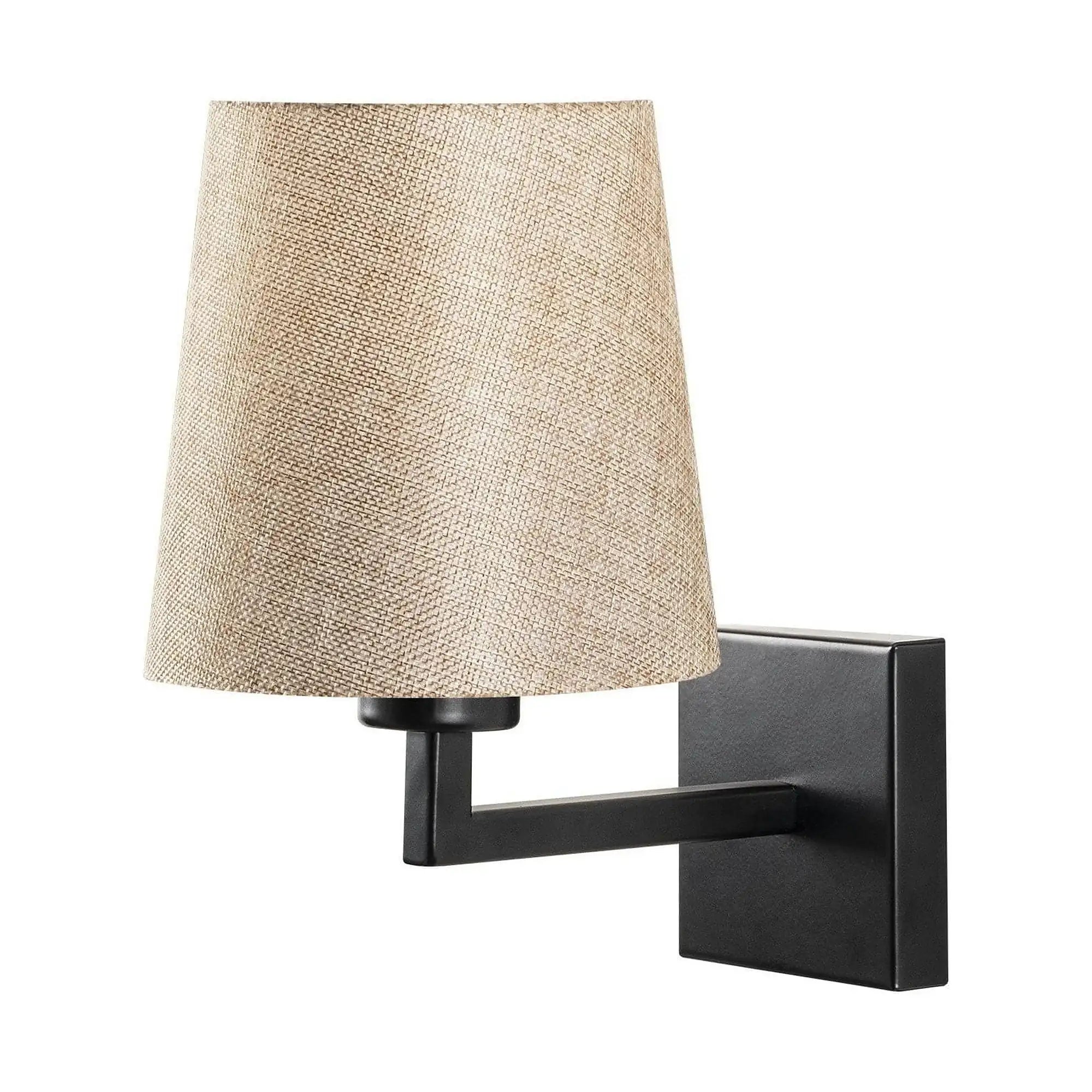 Lampa perete PROFIL-4656, negru/bej, fier/material textil, 18x24x30 cm