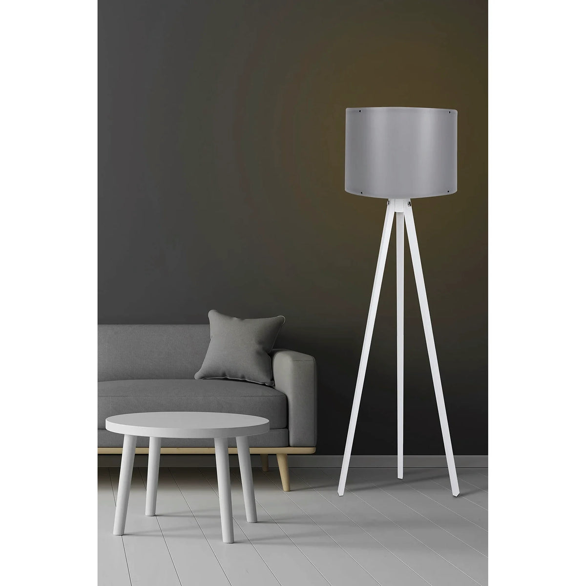 Lampadar 106, gri/alb, MDF/polipropilenă, 38x160 cm